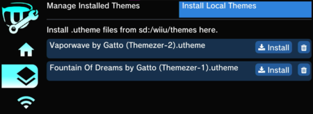 Local Theme Installation Tab