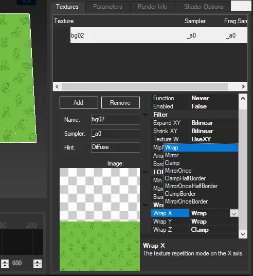 Set Textures to Wrap